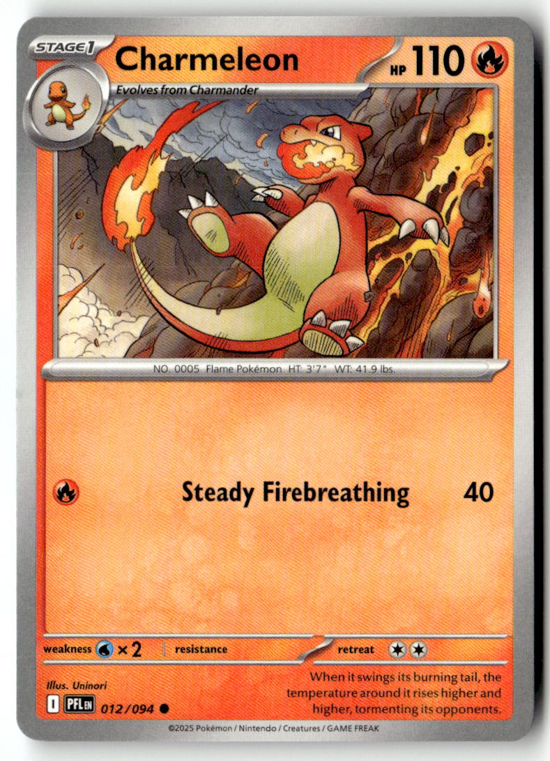 Front of Charmeleon 012/094 from Phantasmal Flames
