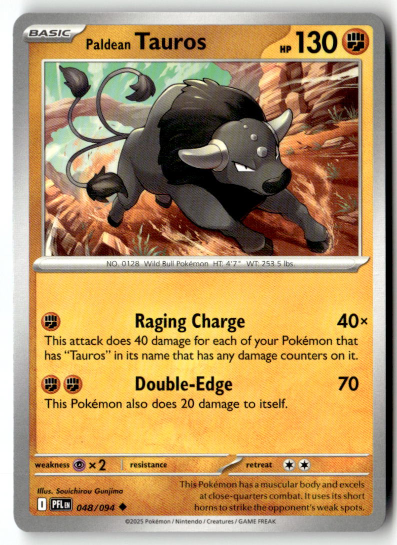 Front of Paldean Tauros 048/094 from Phantasmal Flames