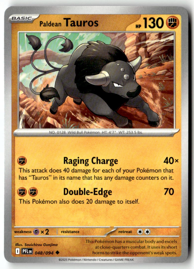 Front of Paldean Tauros 048/094 from Phantasmal Flames