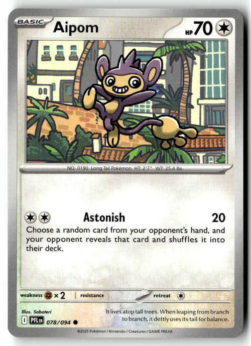 Front of Aipom 078/094 from Phantasmal Flames