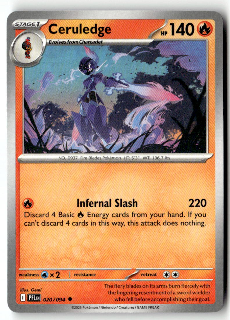 Front of Ceruledge 020/094 from Phantasmal Flames