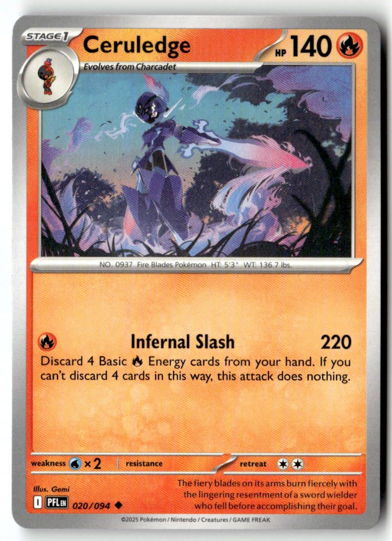 Front of Ceruledge 020/094 from Phantasmal Flames