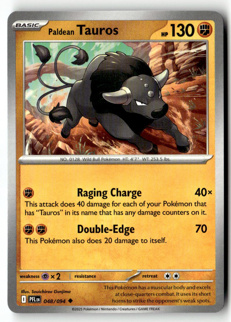 Front of Paldean Tauros 048/094 from Phantasmal Flames