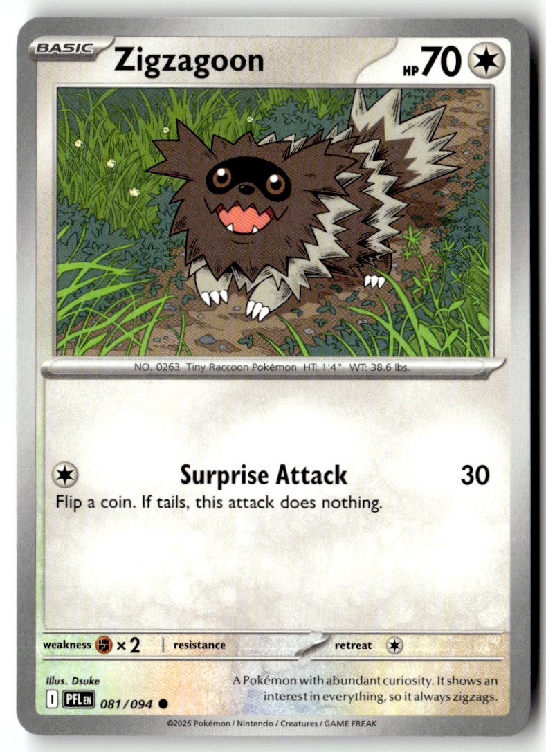 Front of Zigzagoon 081/094 from Phantasmal Flames