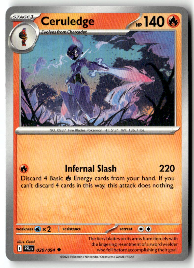 Front of Ceruledge 020/094 from Phantasmal Flames