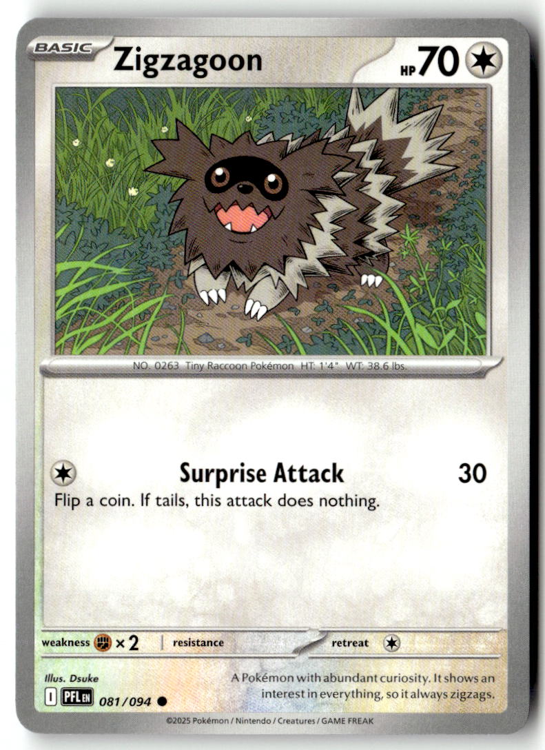 Front of Zigzagoon 081/094 from Phantasmal Flames