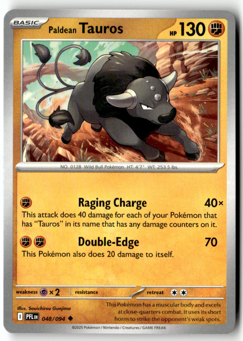 Front of Paldean Tauros 048/094 from Phantasmal Flames