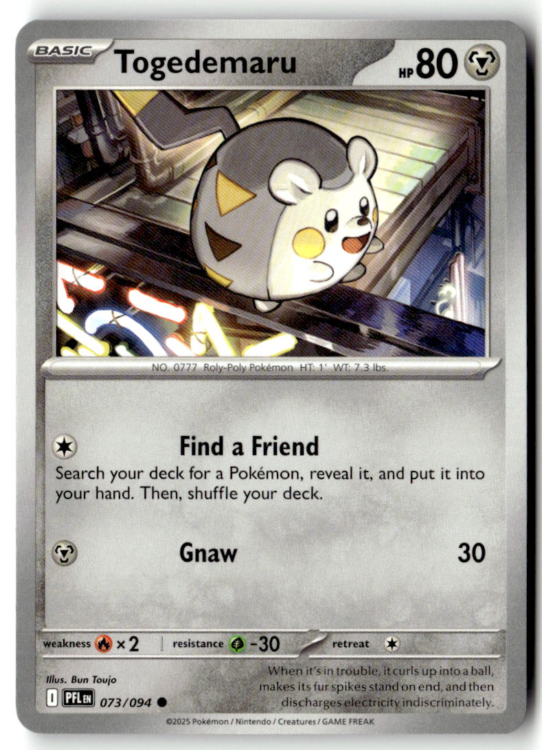 Front of Togedemaru 073/094 from Phantasmal Flames