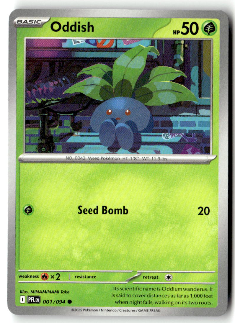 Front of Oddish 001/094 from Phantasmal Flames