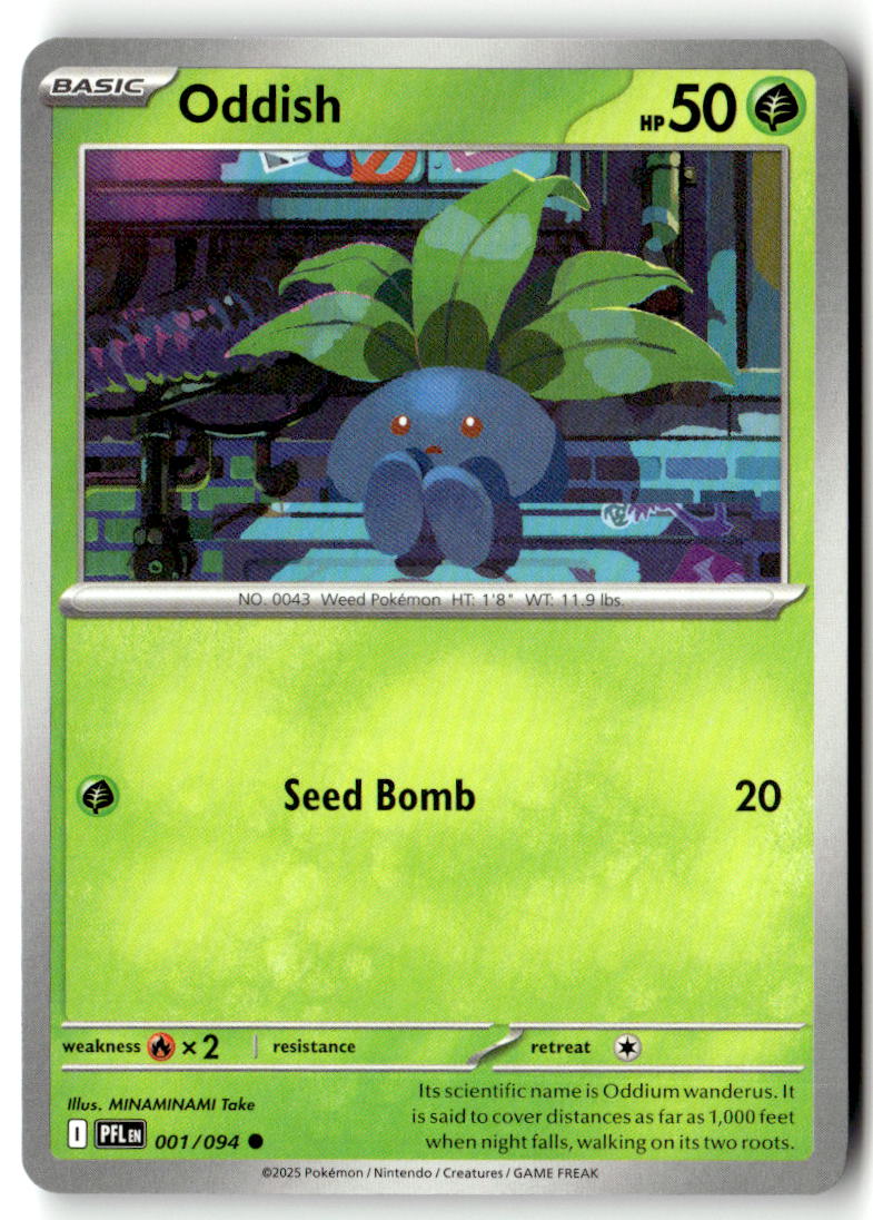Front of Oddish 001/094 from Phantasmal Flames