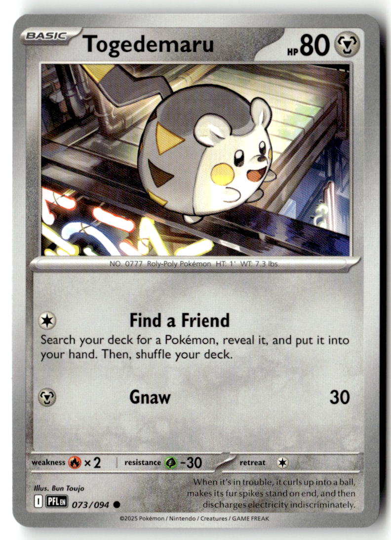Front of Togedemaru 073/094 from Phantasmal Flames