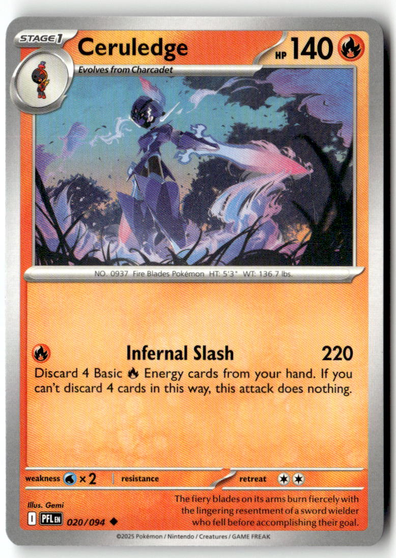 Front of Ceruledge 020/094 from Phantasmal Flames