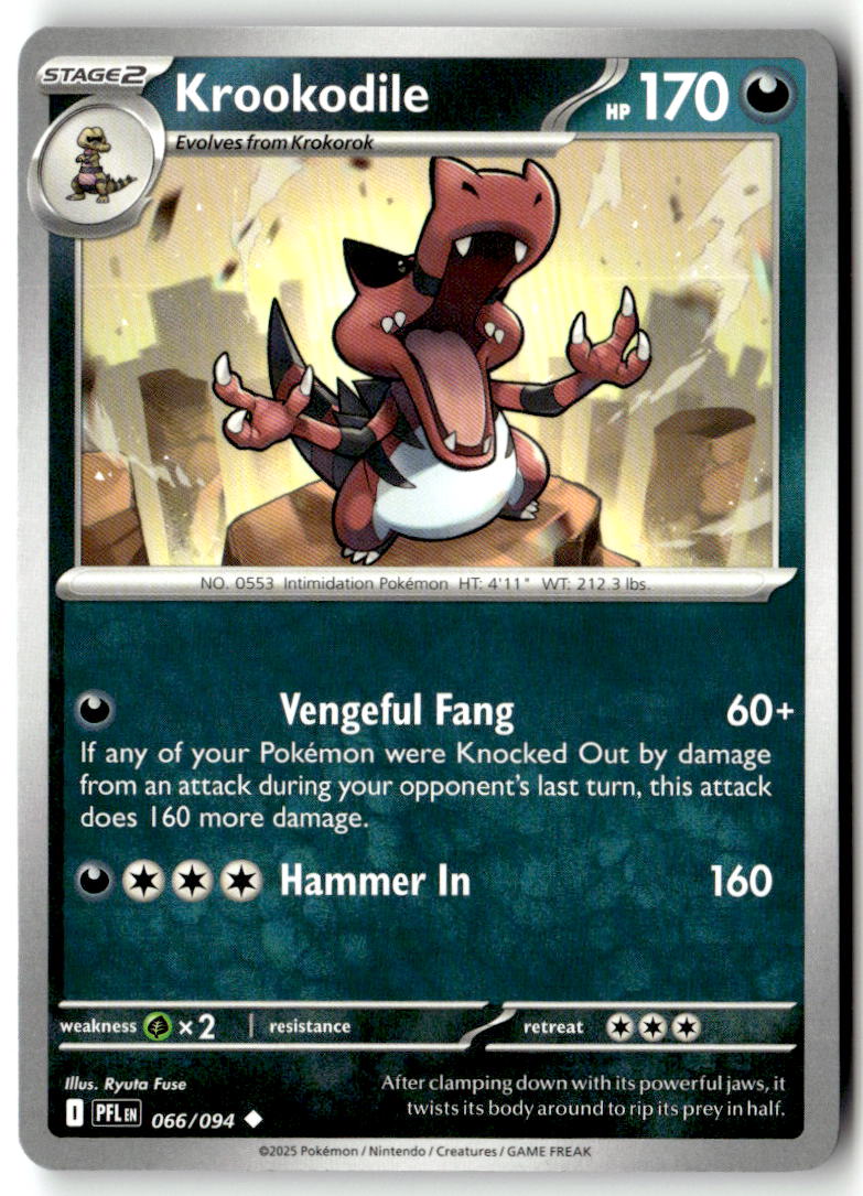 Front of Krookodile 066/094 from Phantasmal Flames