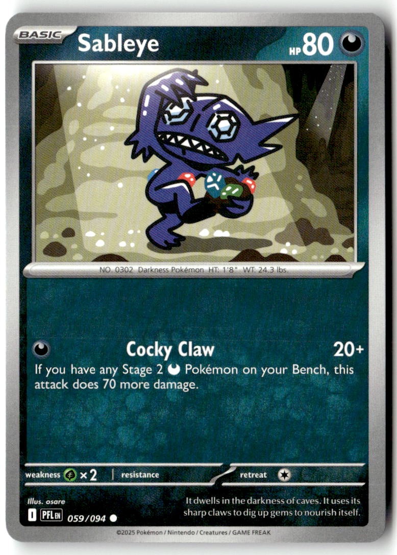 Front of Sableye 059/094 from Phantasmal Flames