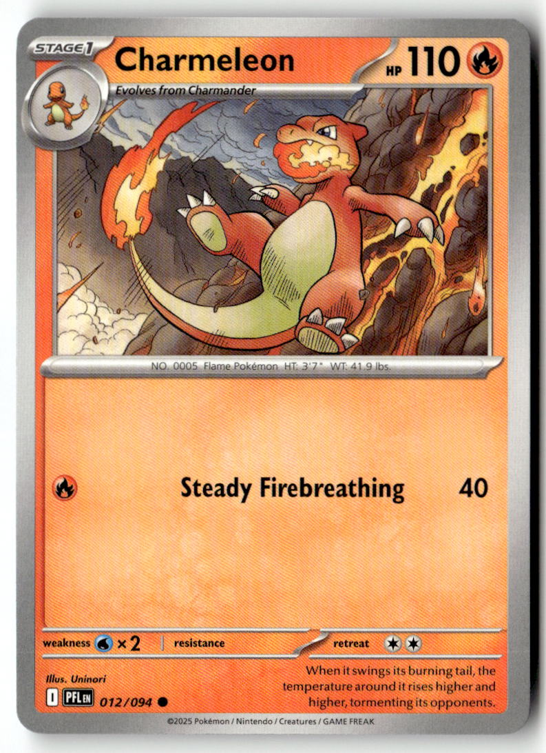 Front of Charmeleon 012/094 from Phantasmal Flames
