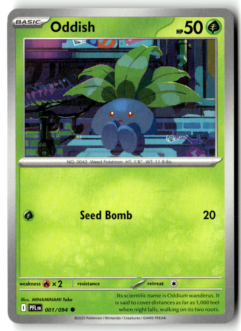 Front of Oddish 001/094 from Phantasmal Flames