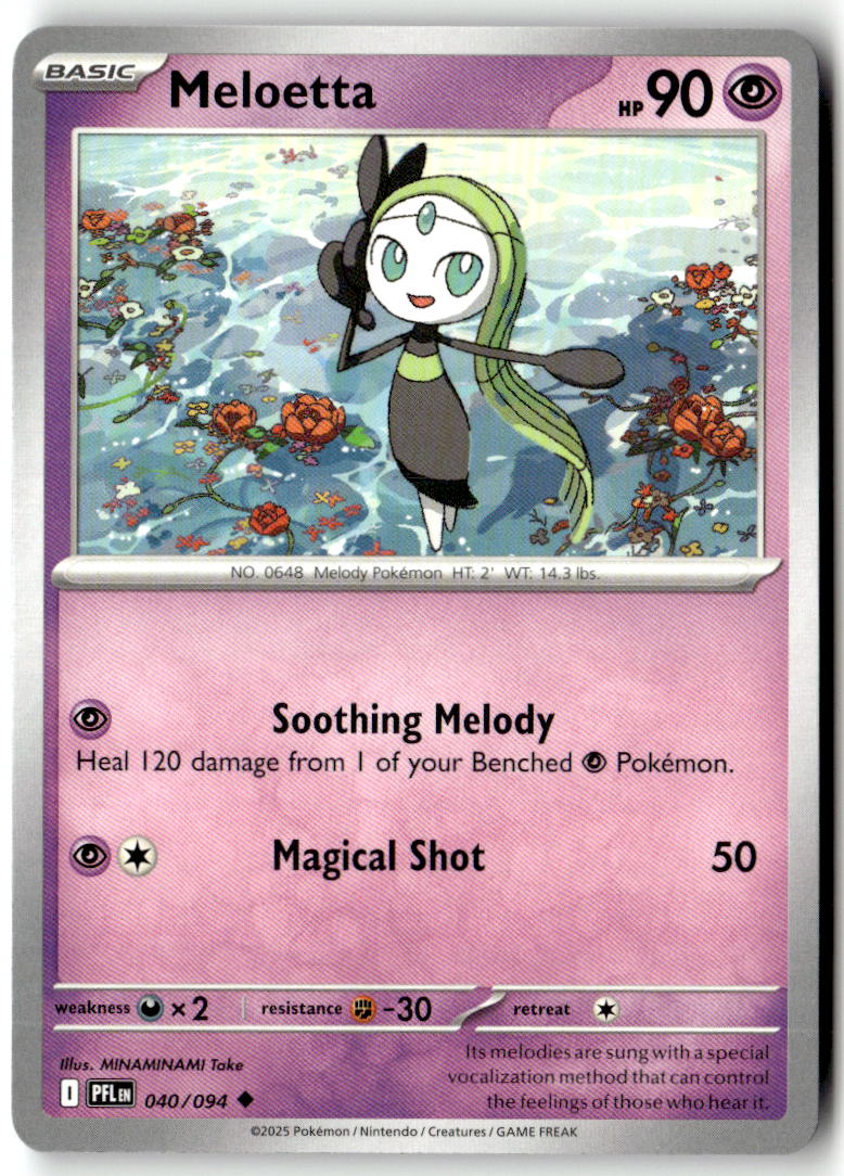 Front of Meloetta 040/094 from Phantasmal Flames