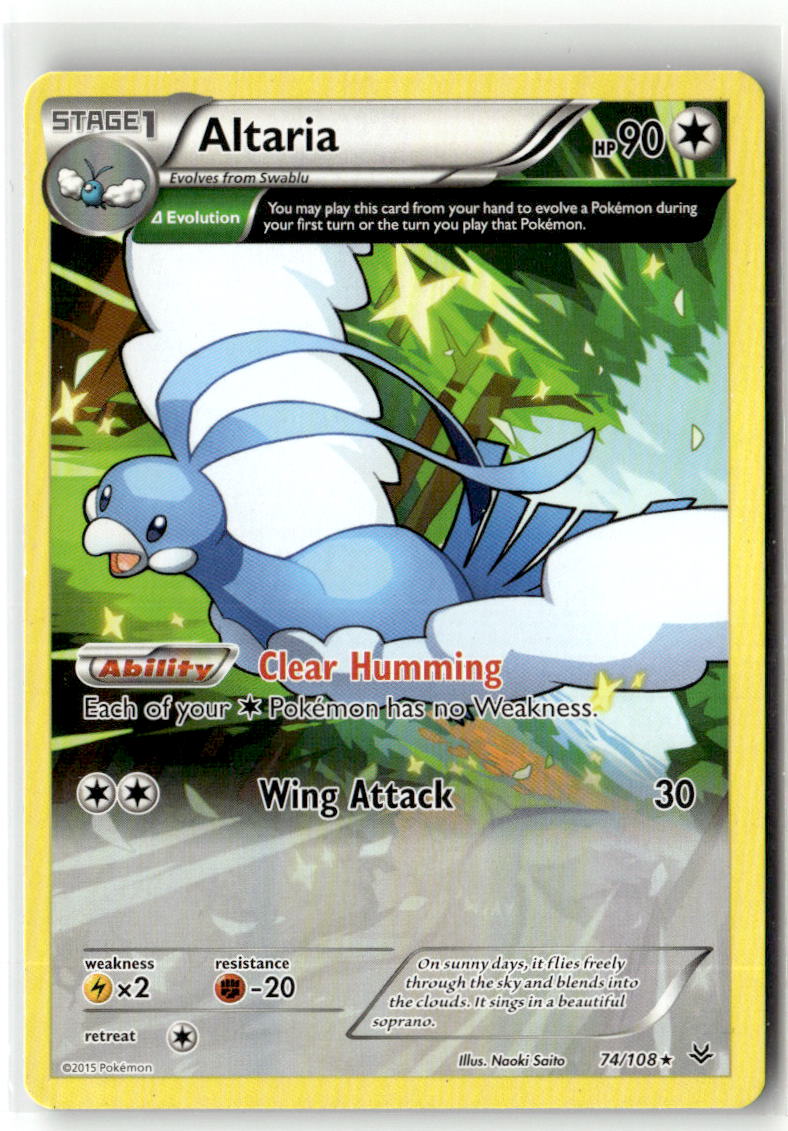 Front of Altaria (74 Delta) 74/108 from XY - Roaring Skies