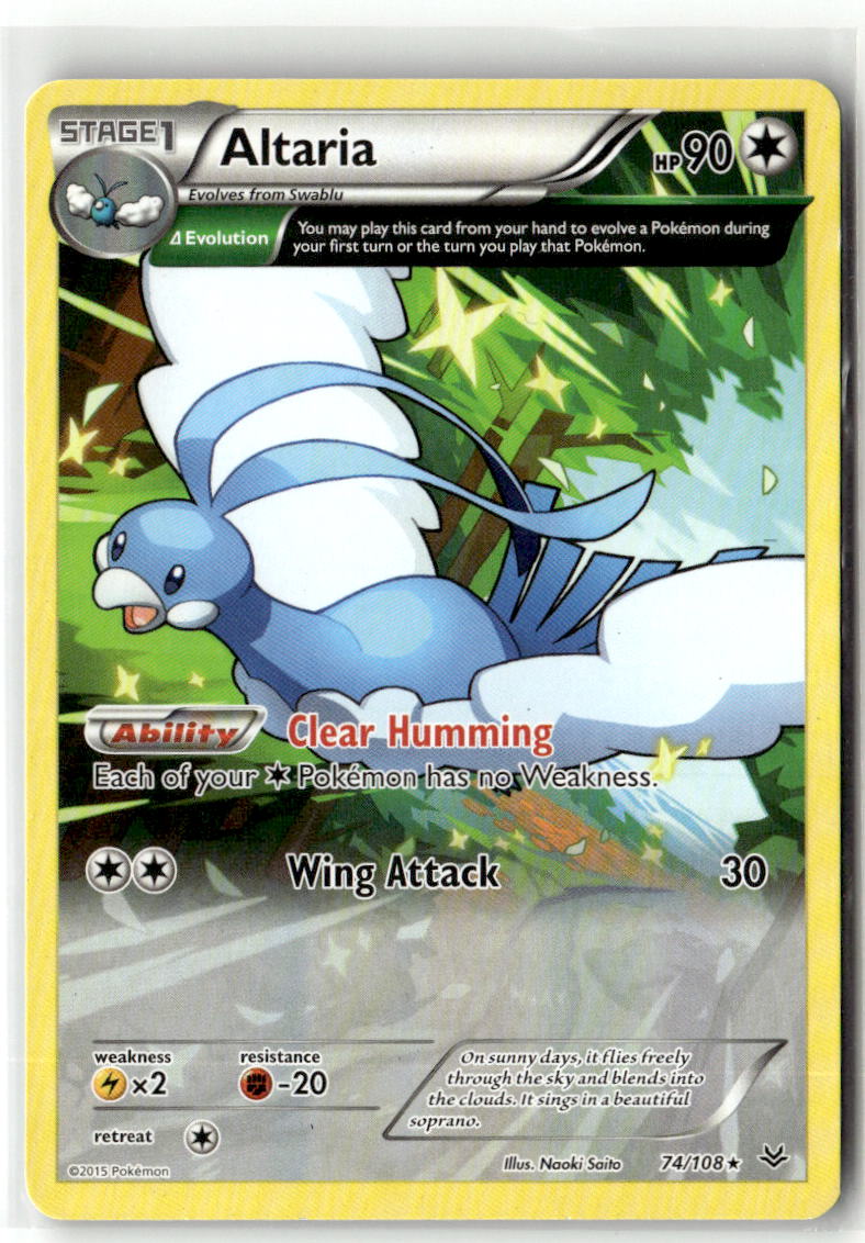 Front of Altaria (74 Delta) 74/108 from XY - Roaring Skies