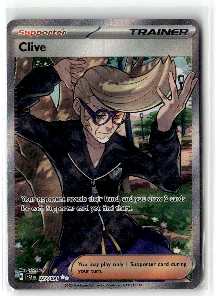 Front of Clive 227/091 from Paldean Fates
