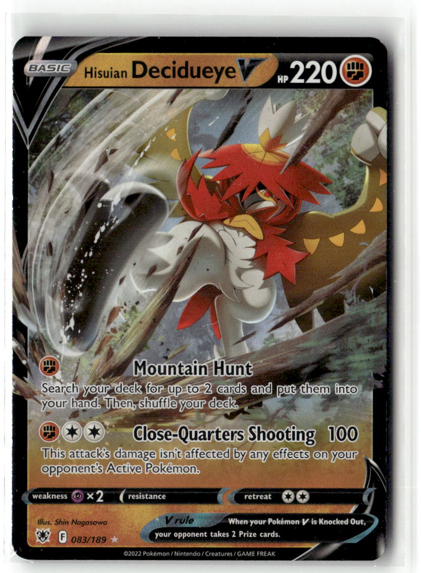 Front of Hisuian Decidueye V 083/189 from Astral Radiance