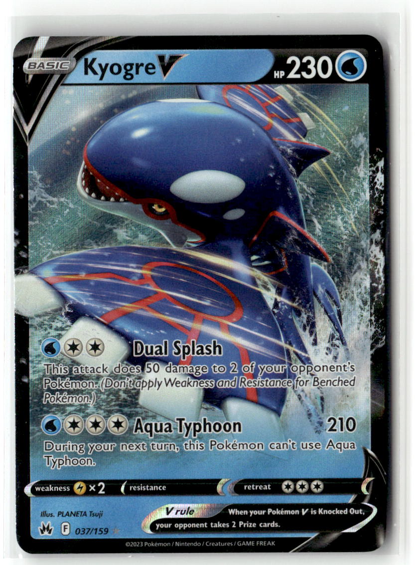 Front of Kyogre V 037/159 from Crown Zenith