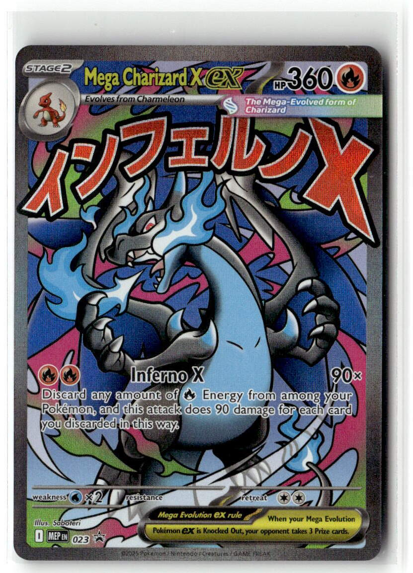 Front of Mega Charizard X ex 023 from Mega Evolution Promo
