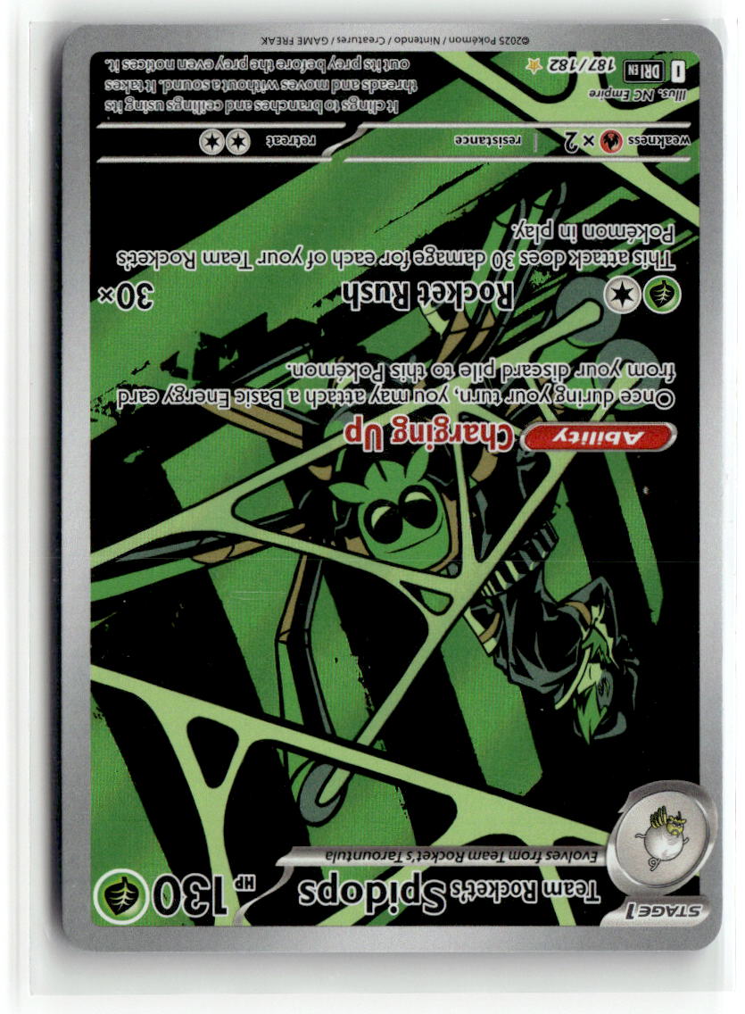 Front of Team Rocket's Spidops 187/182 from Destined Rivals