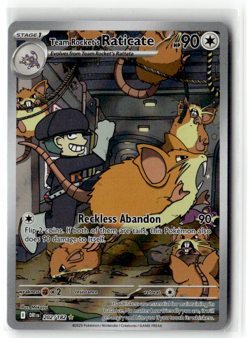 Front of Team Rocket's Raticate 202/182 from Destined Rivals