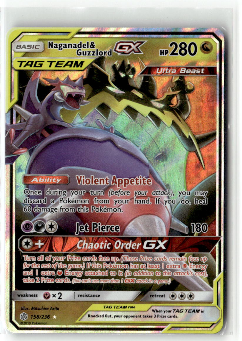 Front of Naganadel & Guzzlord GX 158/236 from SM - Cosmic Eclipse
