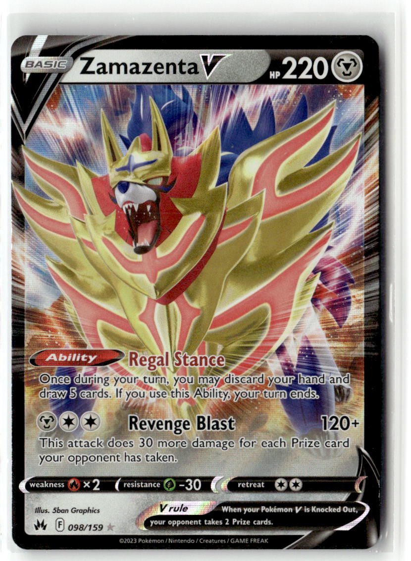Front of Zamazenta V 098/159 from Crown Zenith