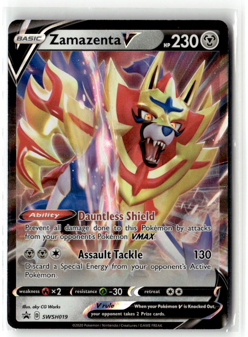 Front of Zamazenta V SWSH019 from Sword & Shield Promo Cards