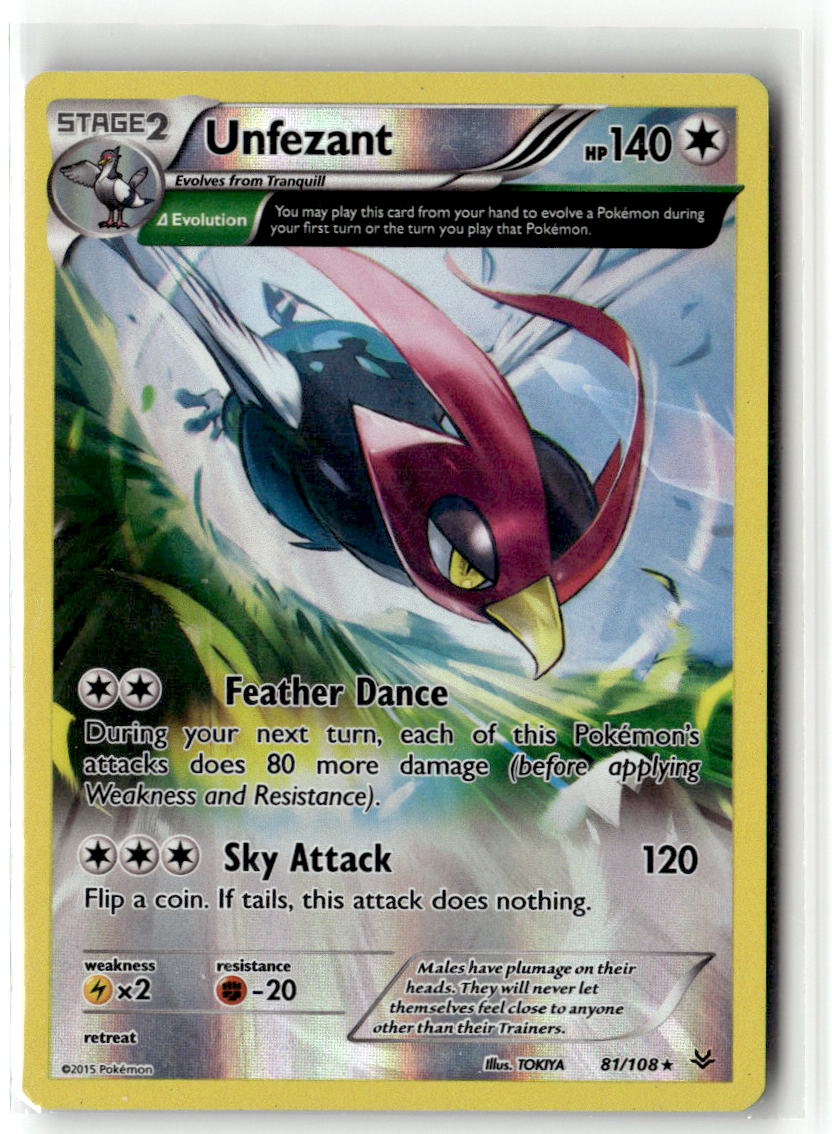 Front of Unfezant (81 Delta) 81/108 from XY - Roaring Skies