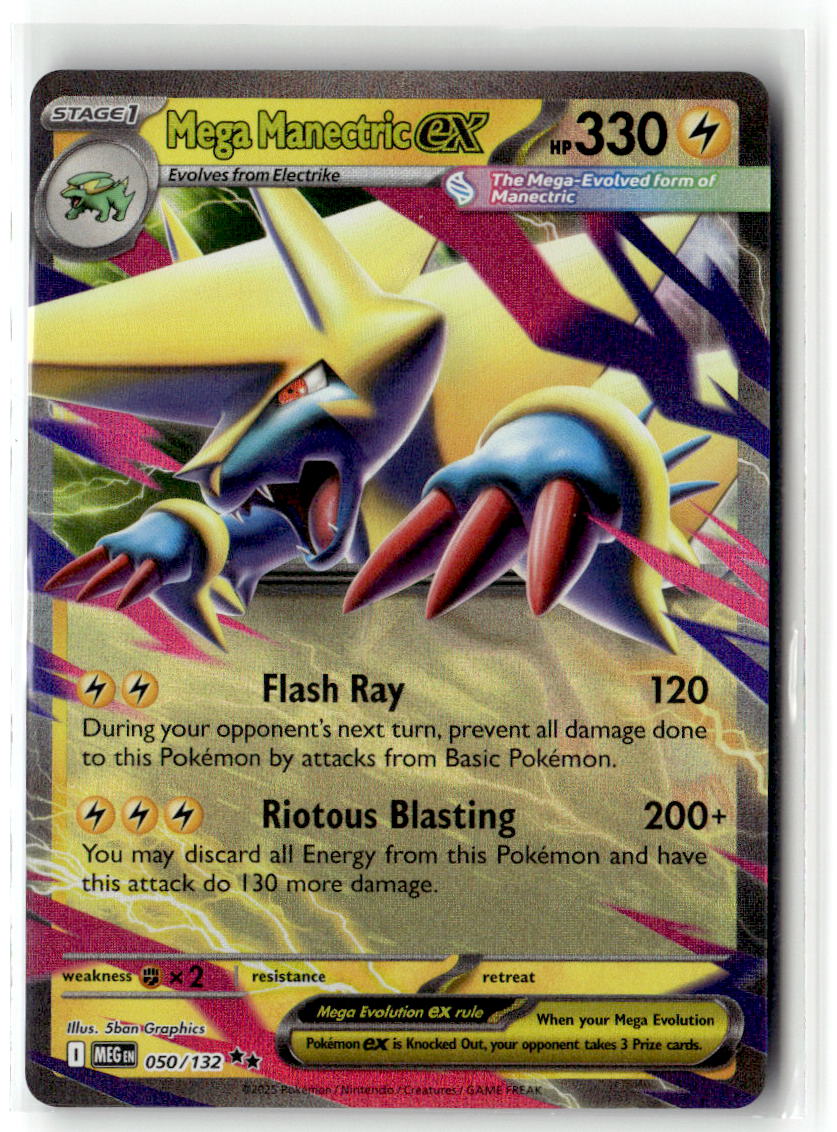 Front of Mega Manectric ex 050/132 from Mega Evolution