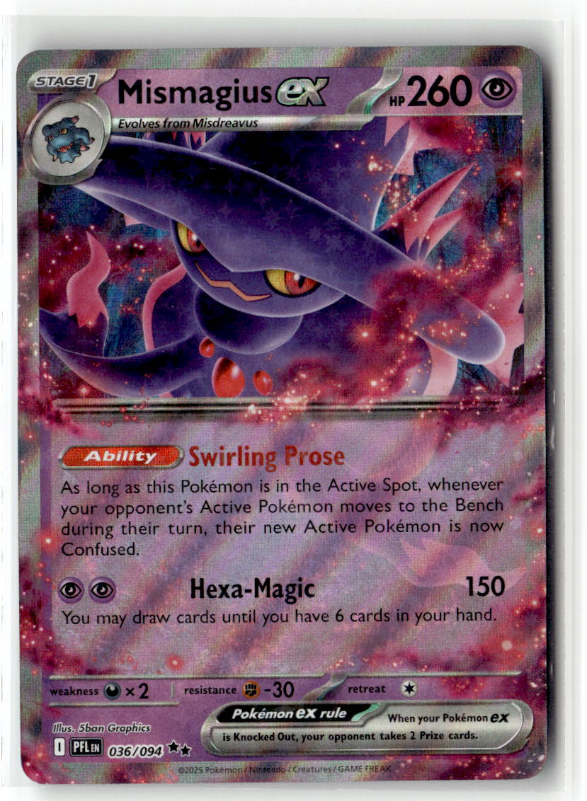Front of Mismagius ex 036/094 from Phantasmal Flames