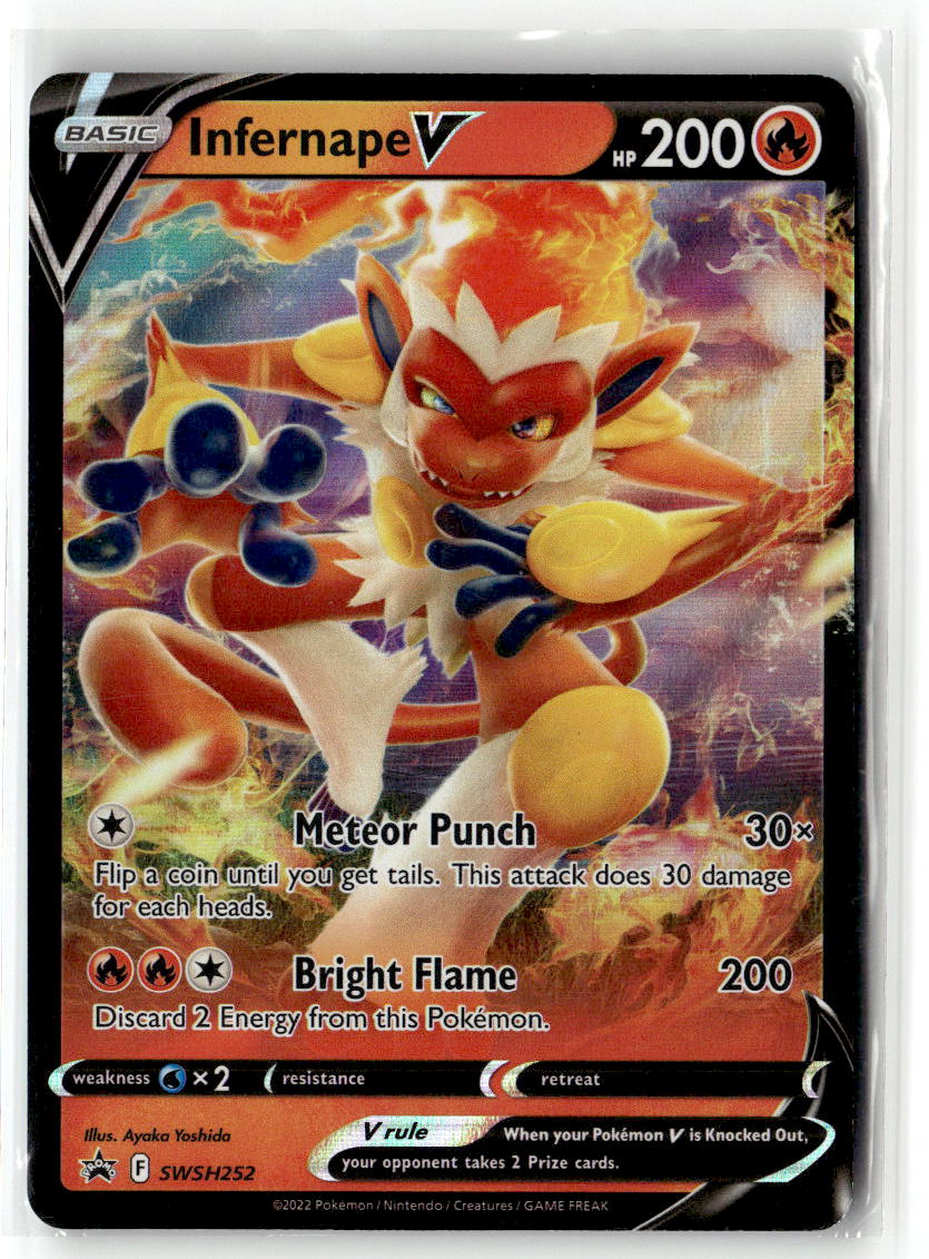 Front of Infernape V SWSH252 from Sword & Shield Promo Cards