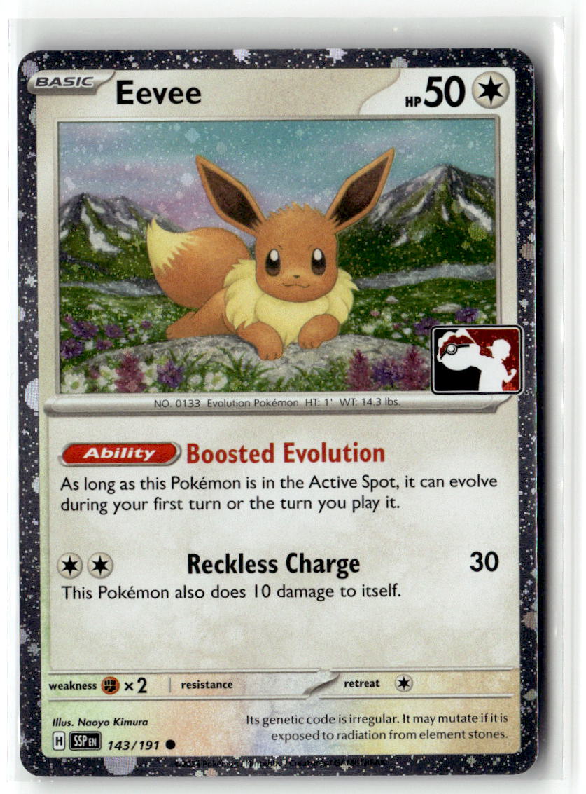 Front of Eevee - 143/191 (Cosmos Holo) 143/191 from Prize Pack Series Cards
