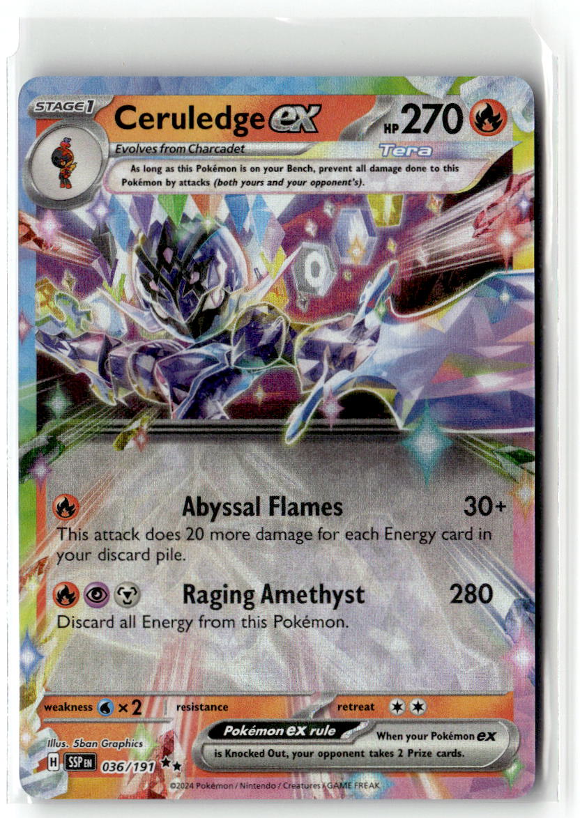 Front of Ceruledge ex 036/191 from Surging Sparks