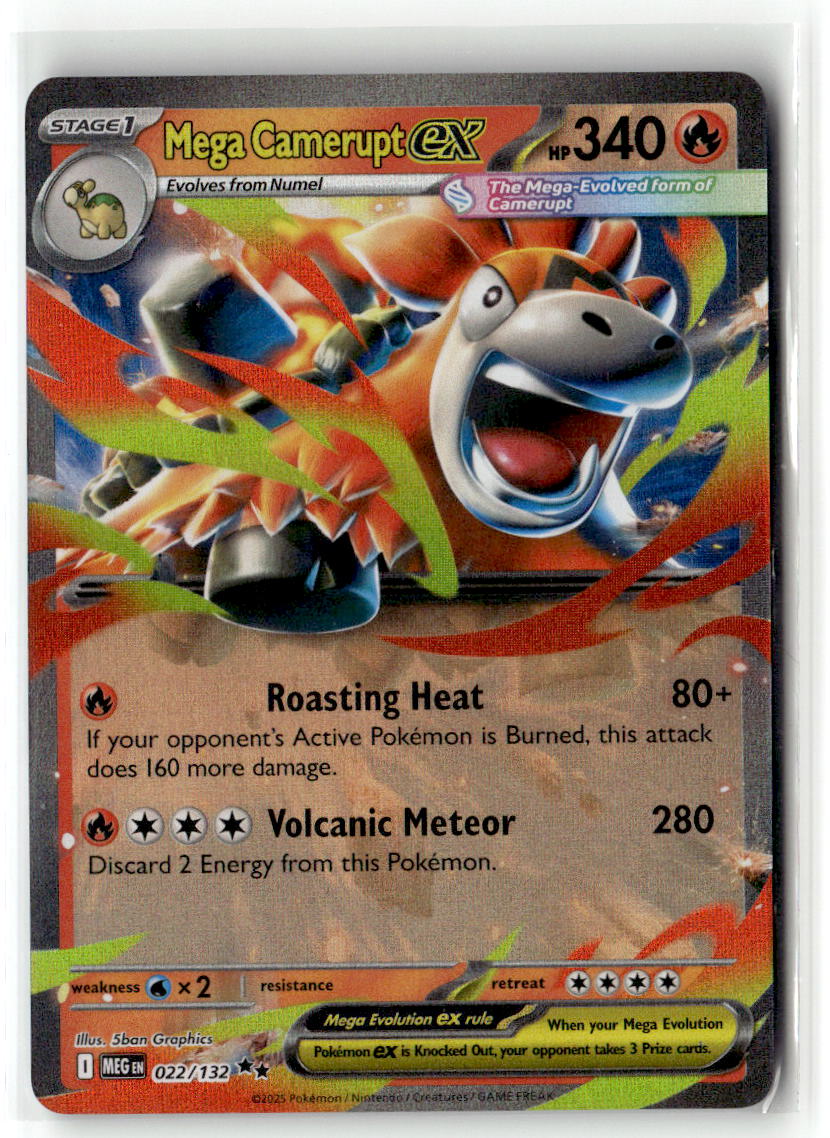 Front of Mega Camerupt ex 022/132 from Mega Evolution