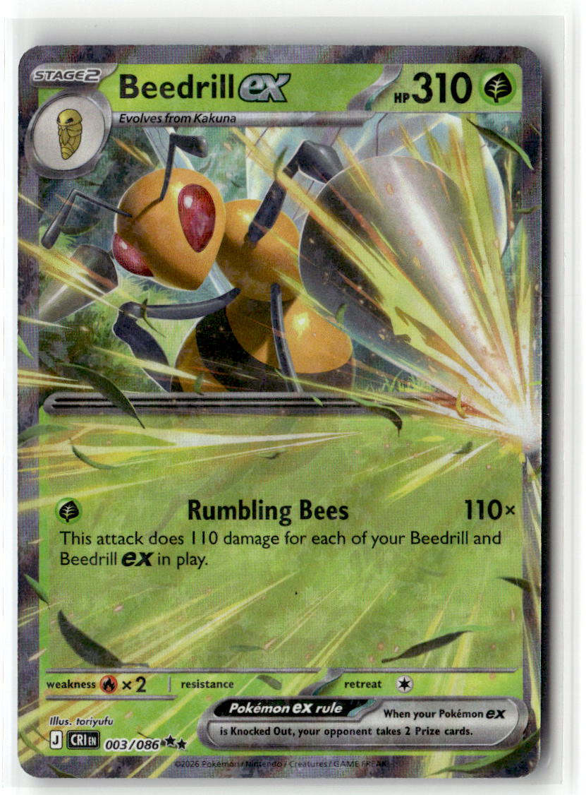 Front of Beedrill ex 003/086 from Chaos Rising
