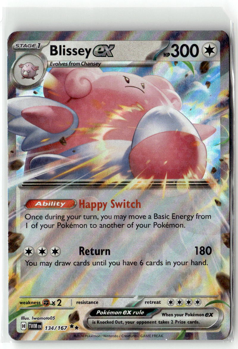 Front of Blissey ex 134/167 from Twilight Masquerade