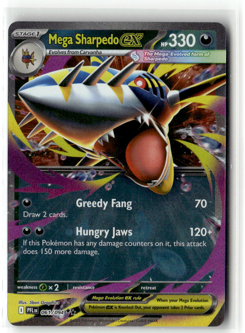 Front of Mega Sharpedo ex 061/094 from Phantasmal Flames