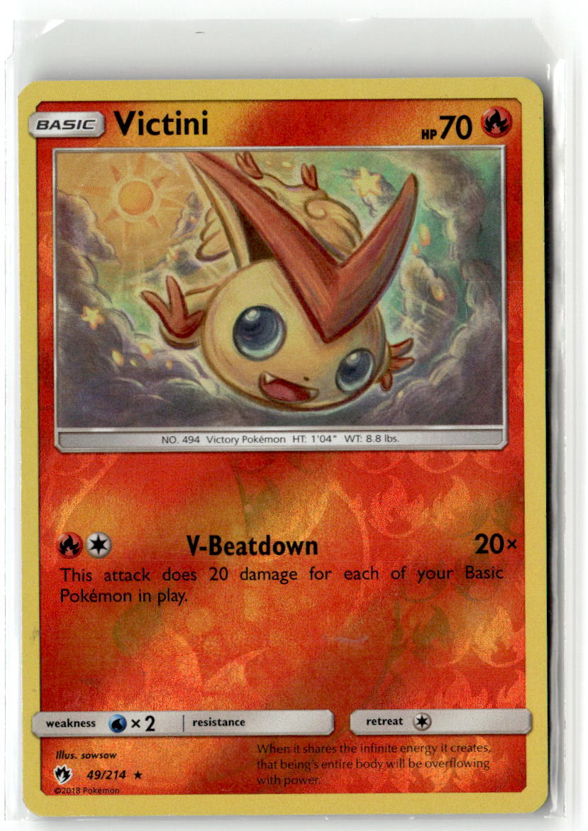 Front of Victini 49/214 from SM - Lost Thunder
