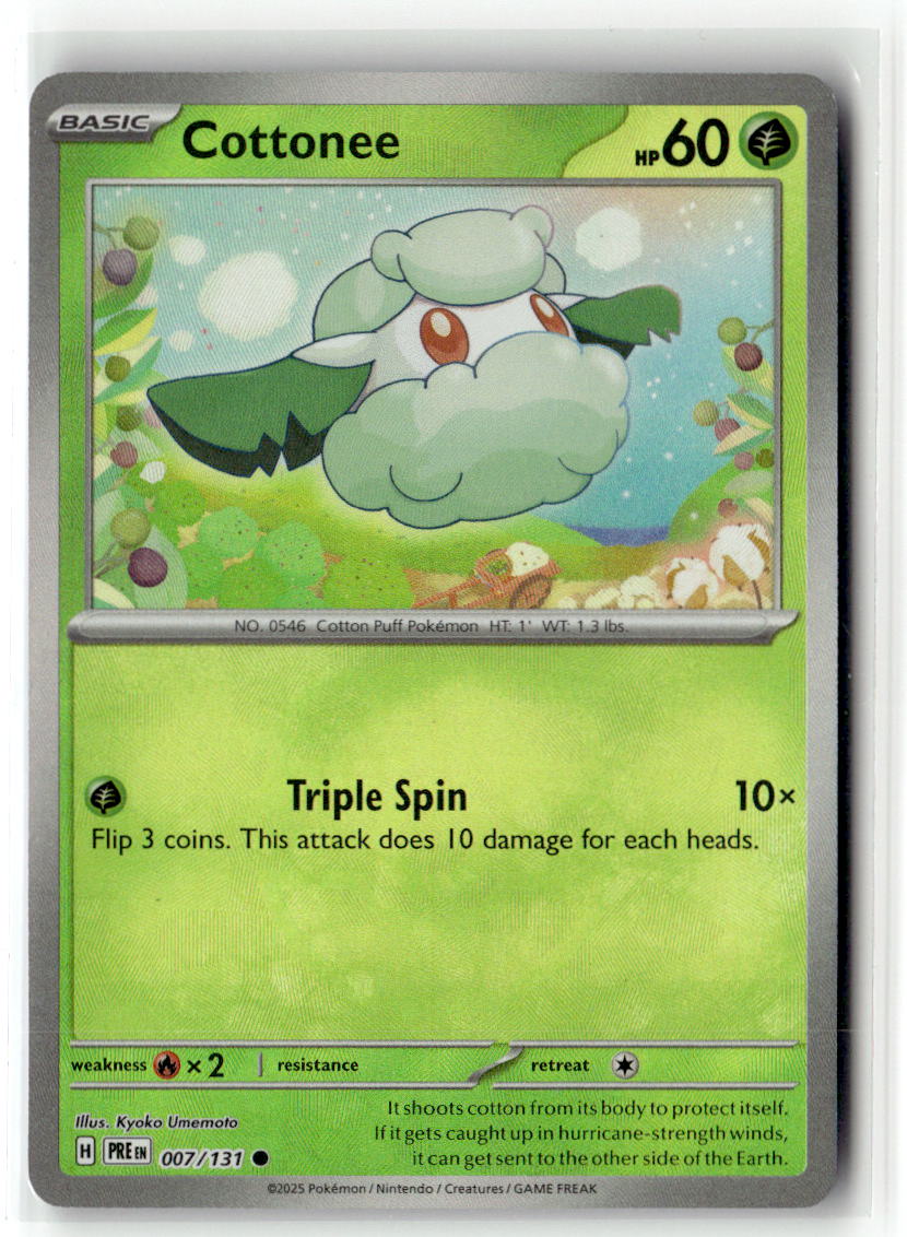 Front of Cottonee (Master Ball Pattern) 007/131 from Prismatic Evolutions