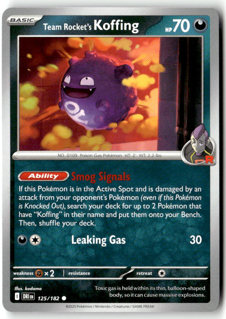 Front of Team Rocket's Koffing 125/182 from Destined Rivals