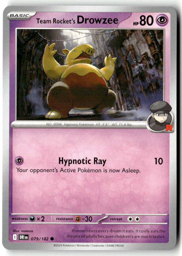 Front of Team Rocket's Drowzee 079/182 from Destined Rivals