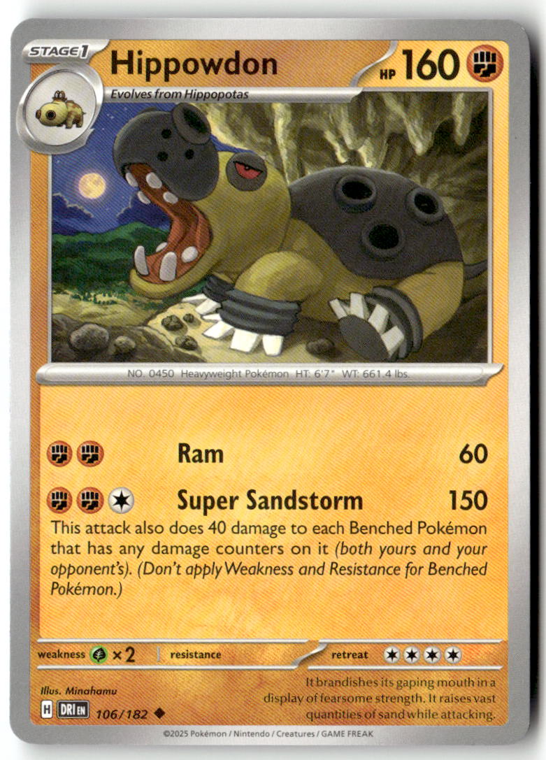 Front of Hippowdon 106/182 from Destined Rivals