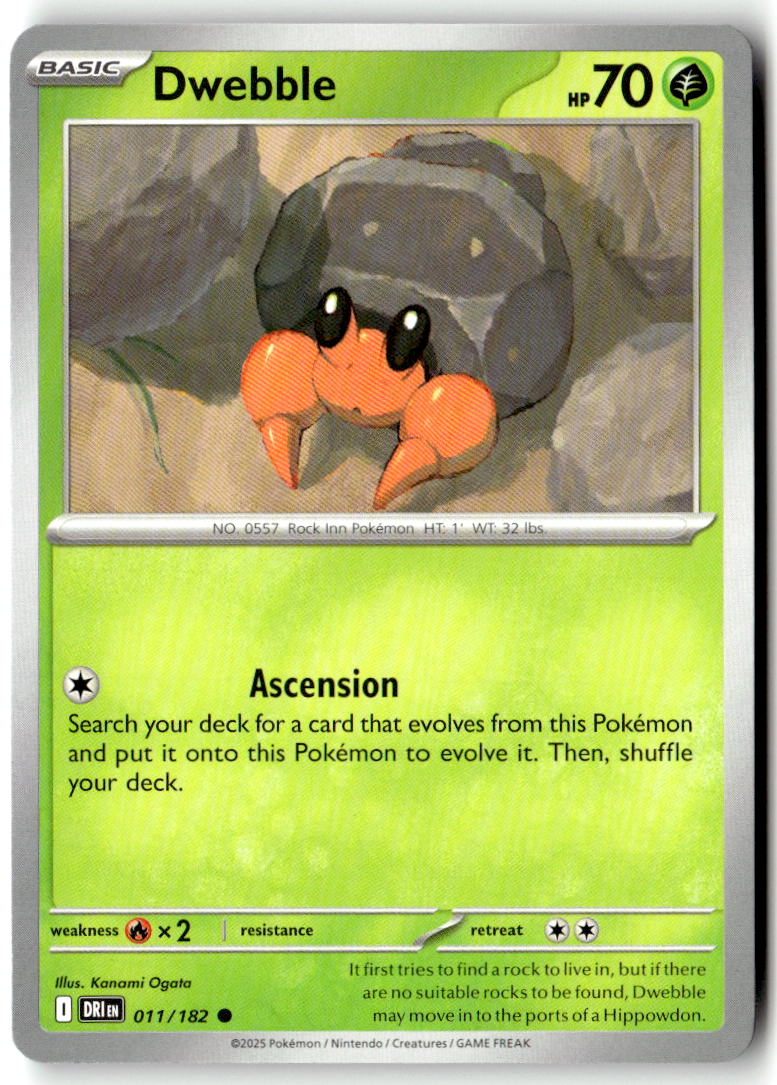 Front of Dwebble 011/182 from Destined Rivals
