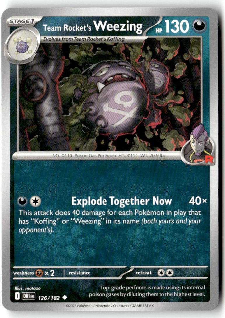 Front of Team Rocket's Weezing 126/182 from Destined Rivals