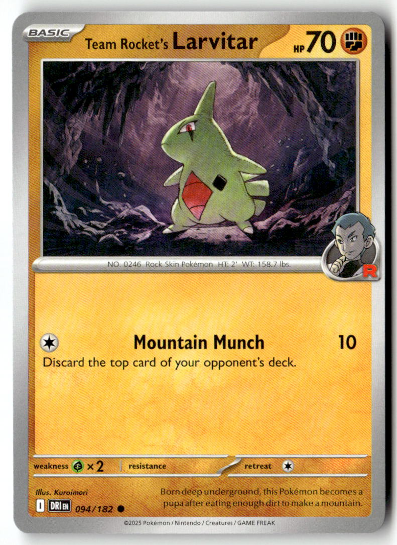 Front of Team Rocket's Larvitar 094/182 from Destined Rivals